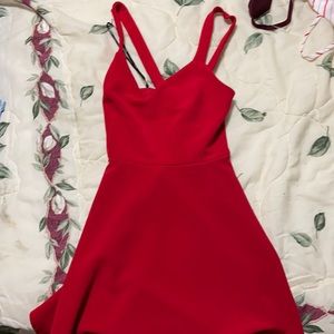 Red short dress